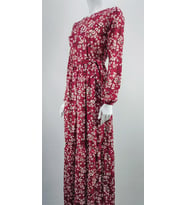 1591 MODA NEVA BAYAN ÇİÇEKLİ BOYDANLIK (Kırmızı)