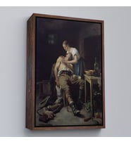 Çerçeveli Henry Jones Thaddeus Yaralı Kaçak Avcı (1881) Duvar Tablosu (Altın)