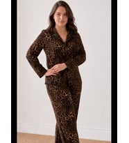 Night Kadın Rahat Puantiyeli Düğmeli Pijama Takımı 824