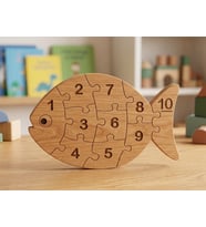 Balık Şeklinde Sayısı Puzzle–Eğitim Oyuncağı-Yap Boz