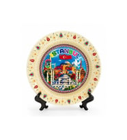 Kişiye Özel İstanbul Temalı Porselen Dekoratif Tabak 18 Cm - 18cm