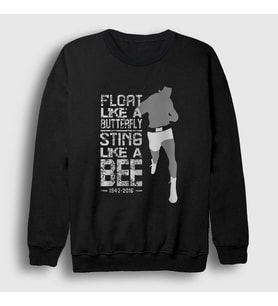 Presmono Unisex Siyah Butterfly Muhammed Ali Sweatshirt 230100tt