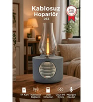 Torima Bluetooth Hoparlör Vintage Gaz Lambası Işıklı Şarjlı Speaker D53 Gri