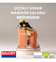 Balody Çiçekli Sokak Serisi – Manikür Salonu (BL21321) – Mini Blok Yapı Oyuncakları Seti (Turuncu)