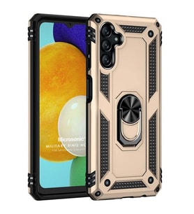 Microsonic Samsung Galaxy A04S Kılıf Military Ring Holder Gold