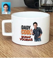 Kişiye Özel Karikatürlü Babaya Hediye Daddy Cool Lüks Fincan Babalar Günü Hediyesi