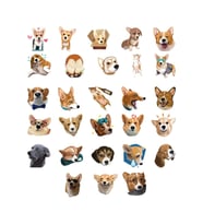 Sevimli Köpekler Sticker Set-1 19 Parça Telefon, Tablet, Defter, Laptop Sticker