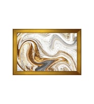 Soyut Şekiller Motifli Kanvas Tablo 50 x 70 cm Gold Çerçeve