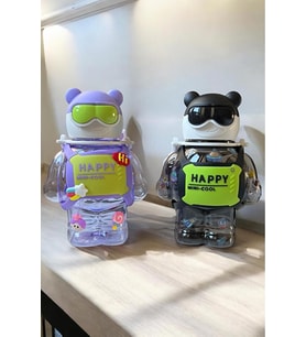ROBOT FİGÜRLÜ MATARA SULUK 800ML (Y.Siyah)