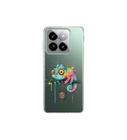 Xiaomi Mi 14 ile Uyumlu Splash Bukalemun Tasarımlı Şeffaf Silikon Kılıf