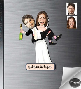 Kişiye Özel Gelin Dağmat Ahşap Magnet -2