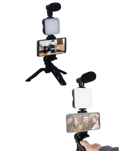 Video Making Kit Telefon Tutucu Vlog Video Mini Led Işıklı