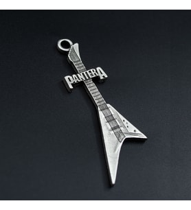Pantera Elektro Gitar Kolye Ucu - Antik Gümüş Kaplama - Kod:311