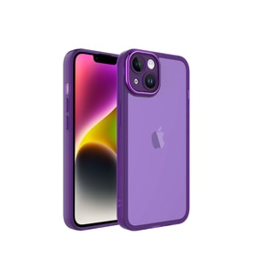 Apple iPhone 14 Uyumlu Kılıf Kamera Korumalı Transparan Zore Post Kapak (Koyu Mor)