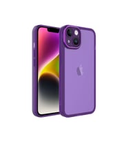 Apple iPhone 14 Uyumlu Kılıf Kamera Korumalı Transparan Zore Post Kapak (Koyu Mor)