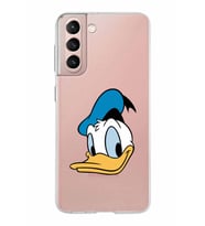 Samsung Galaxy S21 Kapak Donald Duck Tasarımlı Şeffaf Silikon Kılıf