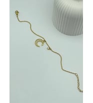 Çelik Gold Taş'lı Ay Bileklik - 25-blk107
