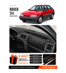 e-biz ROVER 214 (1989-1999) Uyumlu Torpido Koruma, Torpido Örtüsü, Torpido Kılıfı - Siyah-Gri - RO001