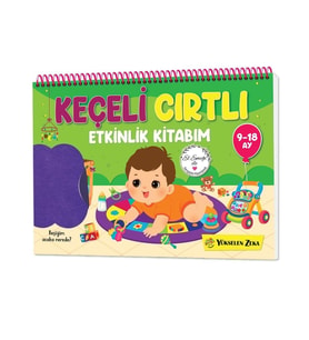 Yükselen Zeka Keçeli Cırtcırtlı Etkinlik Kitabı 9-18 Ay Bebek Duyusal Aktivite Kitabı