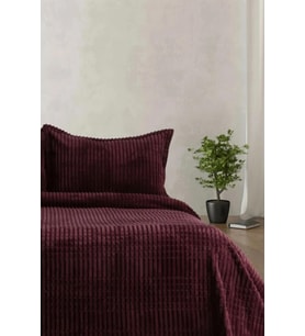 Merinos Modern Line 3 Parça Battaniye Seti - Mürdüm