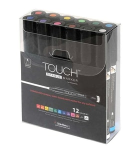 TOUCH OPAQUE SU BAZLI MARKER KALEM 1.5-2.3mm - MEDIUM PACK 12 RENK -SH8615003-2005