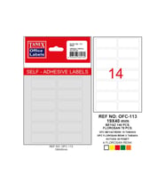 Tanex Ofis Etiketi Poşetli 19x40 MM Beyaz OFC-113 (10 Lu Paket) (Karışık)