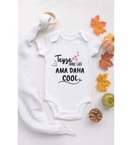 Teyze Anne Gibi Ama Daha Cool Baskılı Beyaz Pamuklu Zıbın