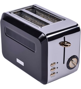Berghoff Gem Titan 2 Dilim Ekmek Kızartma Makinesi – 980 W, Paslanmaz Çelik Gövde  Siyah Gümüş