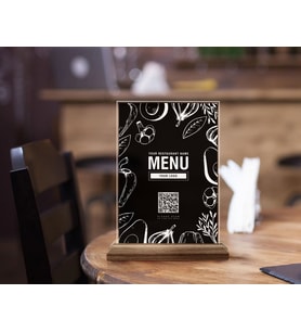 BK Gift Restoran & Cafe & Barlara Özel Ahşap Standlı Pleksi QR Kod Menü, Cafe&Bar için QR kodlu Tabela, QR kodlu Masa Dekoru - 10 ADET-13