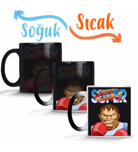 Street Fighter 2 Balrog 2 Sihirli Kupa Bardak Porselen