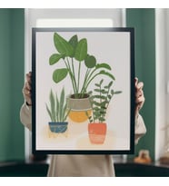 Minimalist Çizim Temalı Güneşin Yaprakları Tasarımlı Poster - Çerçevesiz