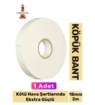 Uzun Ömürlü Süngerli Ultra Yapışkan İç Dış Mekan Çok Amaçlı Çift Taraflı 18mmx2m Köpük Bant 1 Adet