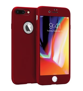 Buff iPhone 8 Plus ile Uyumlu 4D Kılıf Red