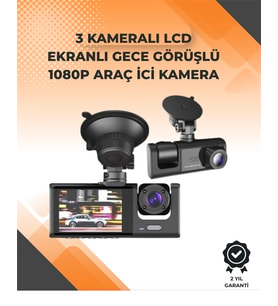 3 Kameralı Dashcam Sistem – Geri Görüş Yardımı, Park Koruması Ve G-sensör