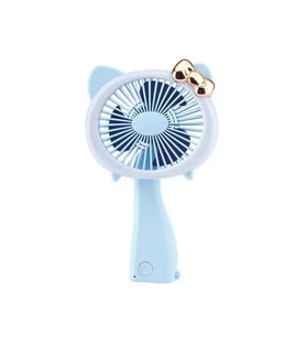 Şarjlı El Fanı Vantilatör 3 Kademeli Kırmalı Işıklı Mini Fan 17*11 Cm (Mavi)