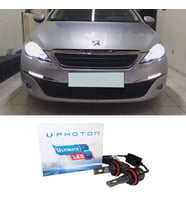 Peugeot 308 Led Xenon Uzun Far Ampulü H1 Ultimate 9500 Lumens Yeni Seri Beyaz