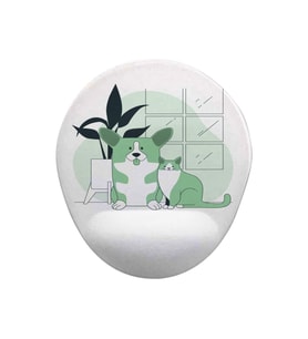 Cat Dog Oval Bilek Destekli Mouse Pad