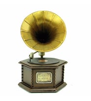 Nostaljik Dekoratif Metal Gramafon Kutu C0304
