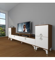 Decoraktiv Ekoflex On2 Mdf Gold Tv Ünitesi Tv Sehpası - Ceviz Beyaz (Beyaz - Kahverengi)