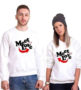 Tshirthane Meet My Love Sevgili Kombinleri Sweatshirt Kombini (Tek Ürün Fiyatıdır.)
