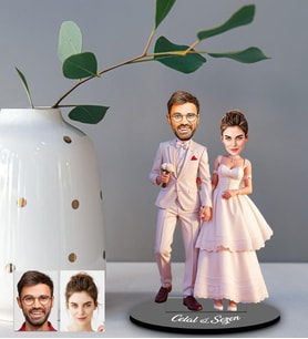 Kişiye Özel Gelin Damat Tasarımlı Karikatür Biblo Model-10