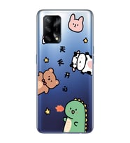 Oppo A74 Uyumlu Sevimli Hayvanlar Desenli Şeffaf Telefon Kılıfı