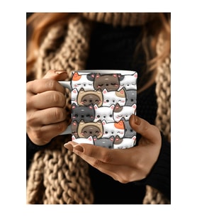 Kedi Baskılı 3D Tasarım Seramik Kupa Mug - Hediyelik Kediler Kupa Bardak