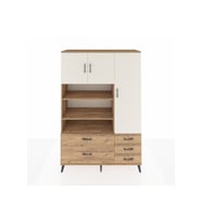 Hyperion Dolap 9 Raflı 5 Çekmeceli 3 Kapaklı 132x44x195 Çam-Aytaşı/Çam