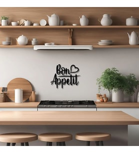 Dekoratif Metal Sanatı Bon Appetit Metal Duvar Tablosu İmza