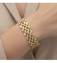 XUPING JEWELRY 14 Ayar Altın Kaplama, Baklava Model Bileklik