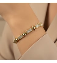 STİL İNCİSİ/XUPING JEWELRY YILDIZ ZİRKON TAŞLI BİLEKLİK (Altın)