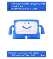 Premium Apple Ipad 7.8.9. Nesil 10.2 Inch Silikon Yumuşak Tutacaklı Tam Koruma Çocuk Tablet Kılıfı