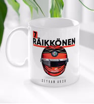 BK Gift Kişiye Özel İsimli F1 Räikkönen Tasarımlı Beyaz Kupa Bardak-1