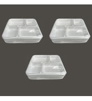 Dağyüce Tek Kullanımlık Köpük 4 Bölmeli Tabldot Köpük Tabak - 26.5x30 Cm. - 10 Adetlik 3 Paket